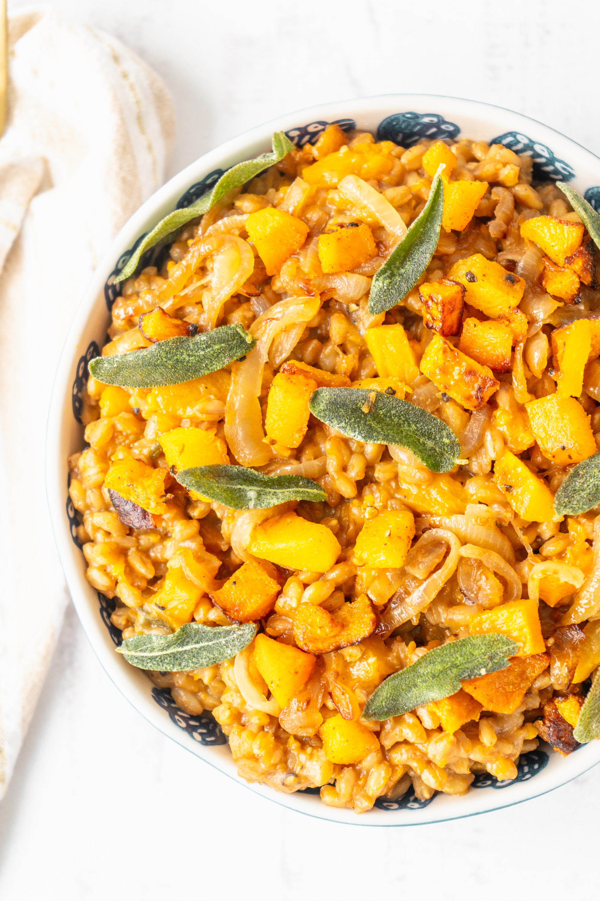 Caramelized Onion Farro Risotto with Butternut Squash and Sage ...