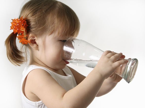 girl drinking pure water